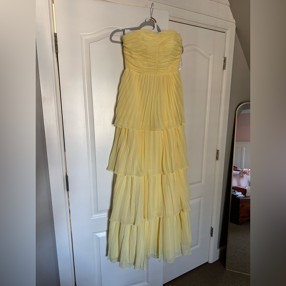 Elegant Yellow Tiered Maxi Dress